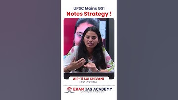 How to Prepare GS Paper 1 for UPSC Mains & Answer Writing Strategy | AIR 11 SAI SHIVANI