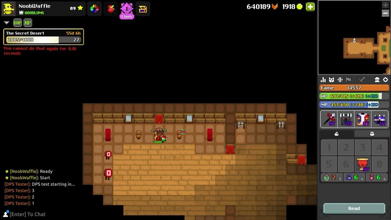 (rotmg) Solo DPS Dummy 181.7k (36340 dps) YouTube