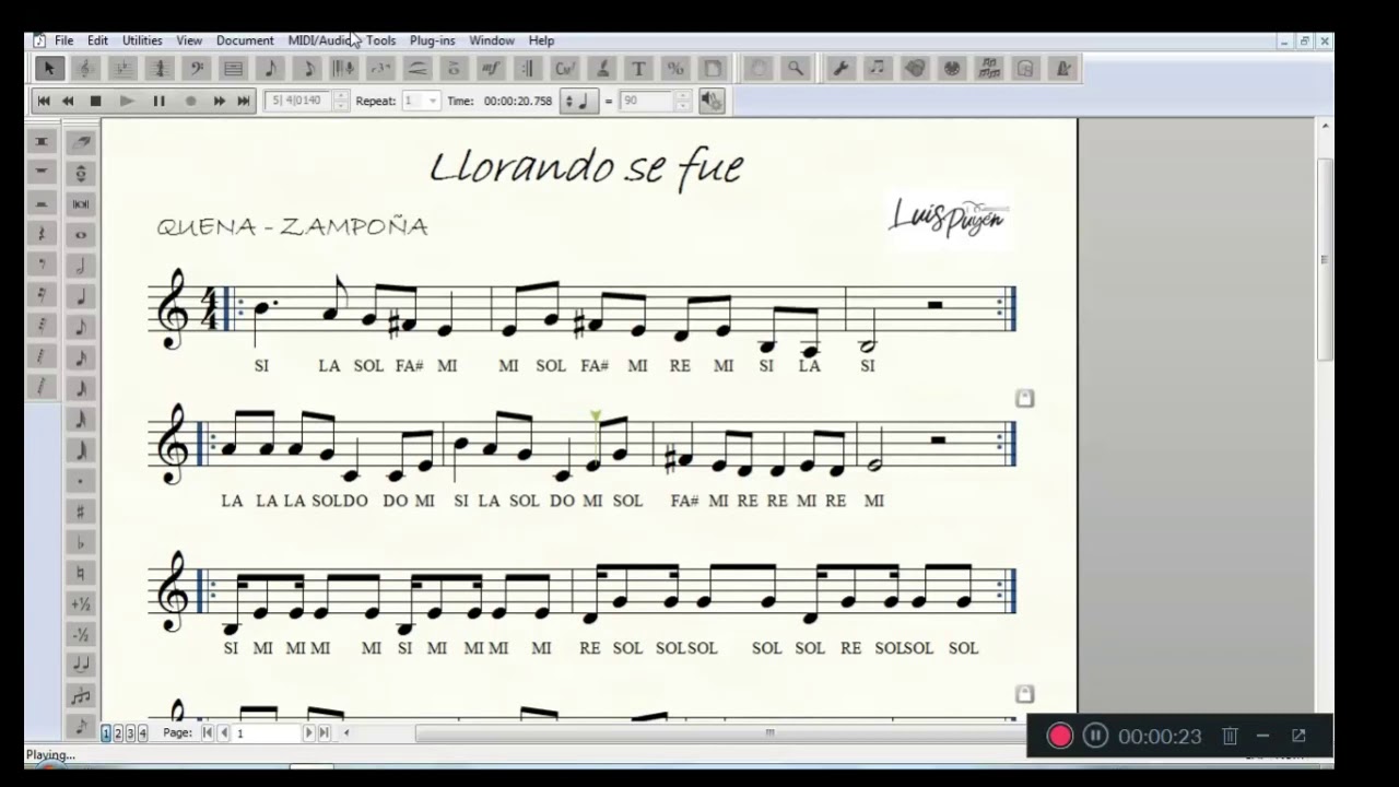 9 LLORANDO SE FUE GUÍA QUENA ZAMPOÑA YouTube
