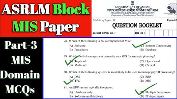 ASRLM Block MIS Paper 10/08/2025 | MIS Domain Specific Question Ans