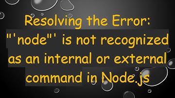 Resolving the Error: "