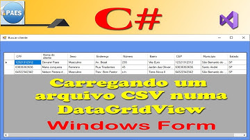 C#, carregar um arquivo CSV numa DataGridView. Windows Form - StreamReader.