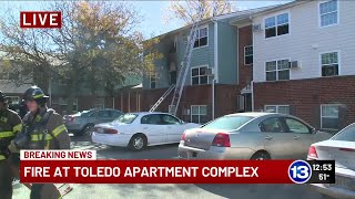 Two hospitalized in fire at Toledo apartments
