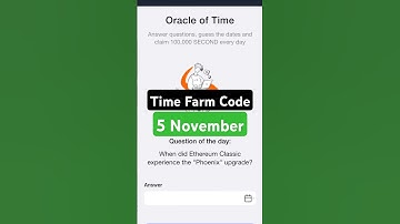 Time Farm Question of the Day 5 November | Oracle of Time | Time Farm Daily Question | #timefarm