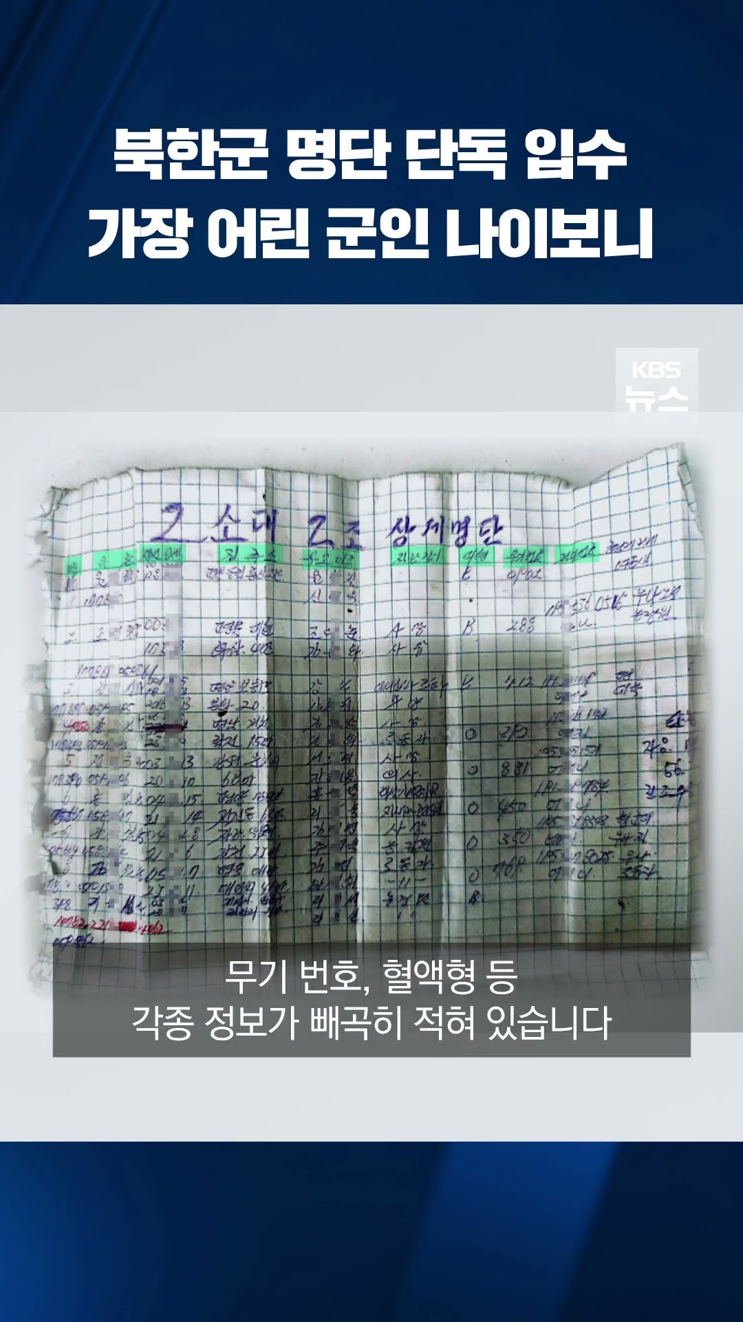'북한군 명단' 단독 입수 #shorts / KBS