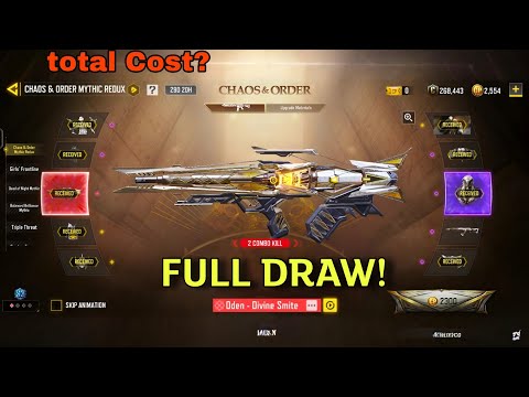 Mythic Oden Divine Smite Full Draw CODM | Chaos & Order Mythic Drop Cod Mobile 2025 , total cost?