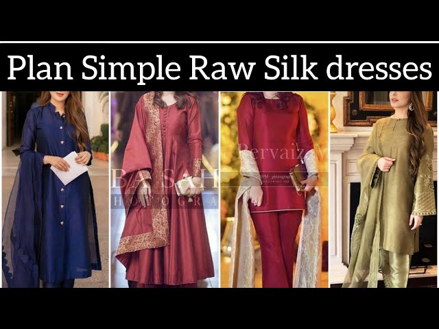 Pista Plain Raw Silk Dresses Pakistani Party Wear Outfit | Pakistani party  wear, Raw silk dress, Pakistani dresses