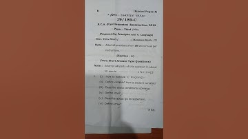 programming principles and c language BCA 1st semester 2019 question paper VBSPU