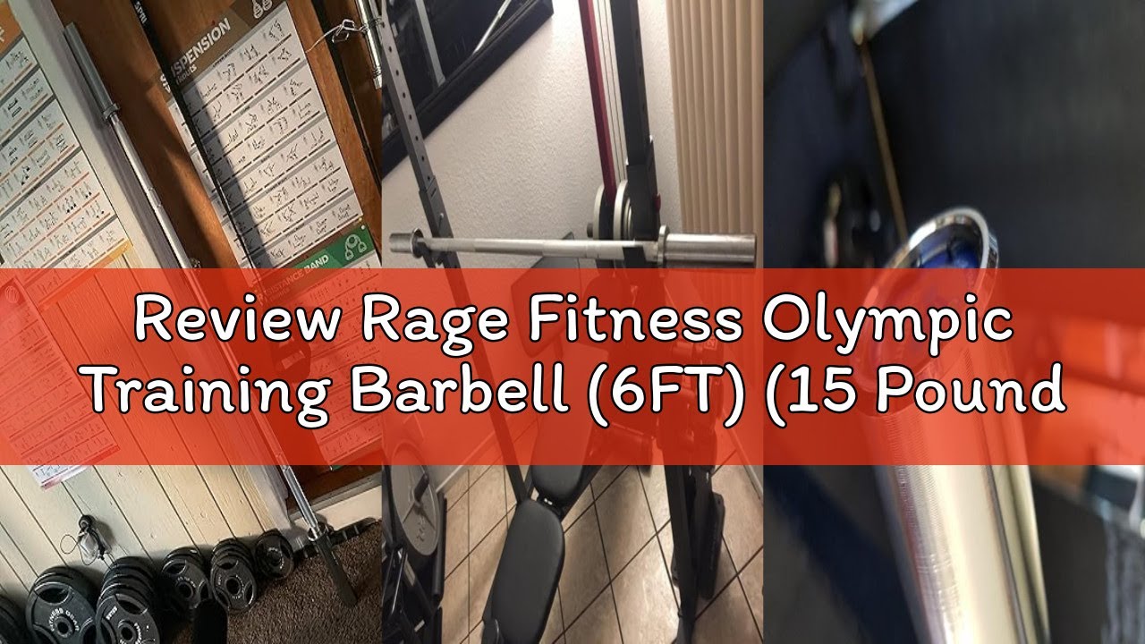 Review Rage Fitness Olympic Training Barbell (6FT) (15 Pound Weight) (300 LBS Capacity), Home Gym Fi