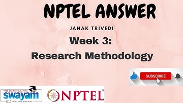 Research Methodology: NPTEL Answer: Week 3 Answer #assignment #nptel  #research #methodology