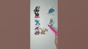 Smurfs BEST FRIENDS no movie 2025 Paper Crafts Challenge #smurfsrun #smurfcat #trending #smurf