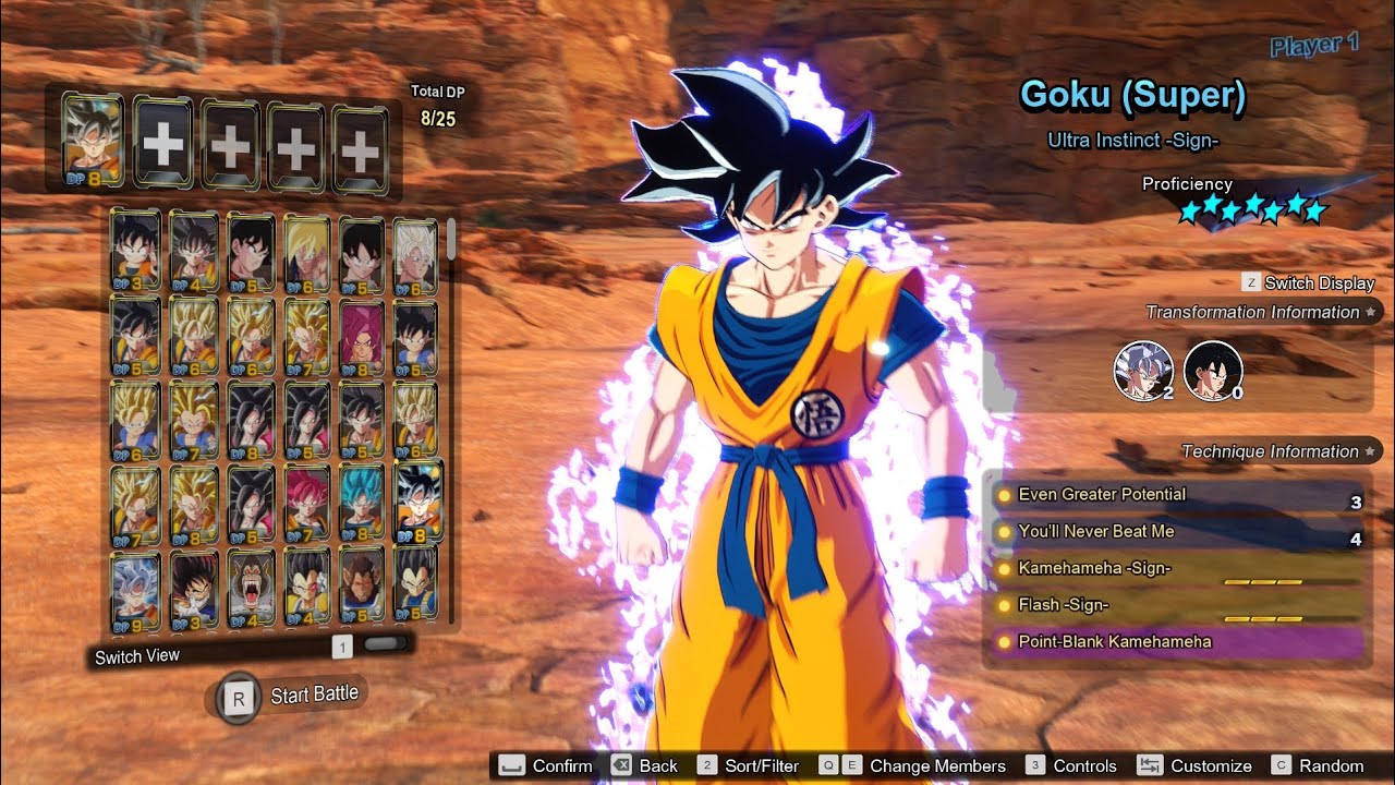 Menu de personagens 20%