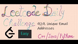 929. Unique Email Addresses| Leetcode | Easy | Cpp |  Java | Python3