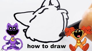 How to draw CatNap and DOGDAY | cat nap Drawing easy #howtodraw #drawingtutorial #poppyplaytime
