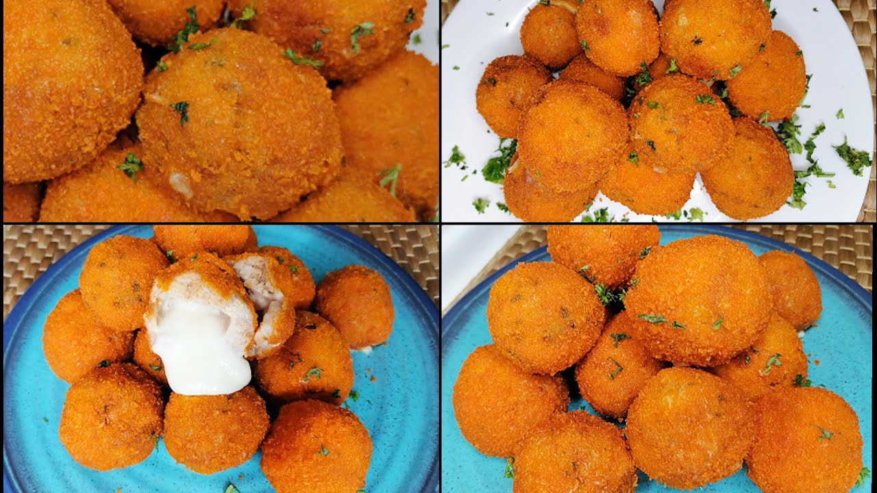كرات الدجاج المقرمشة أسهل طبخة ممكن تعملوها والطعم لذيذ و الحشوات متنوعة! | مطبخ رُبا أياسو