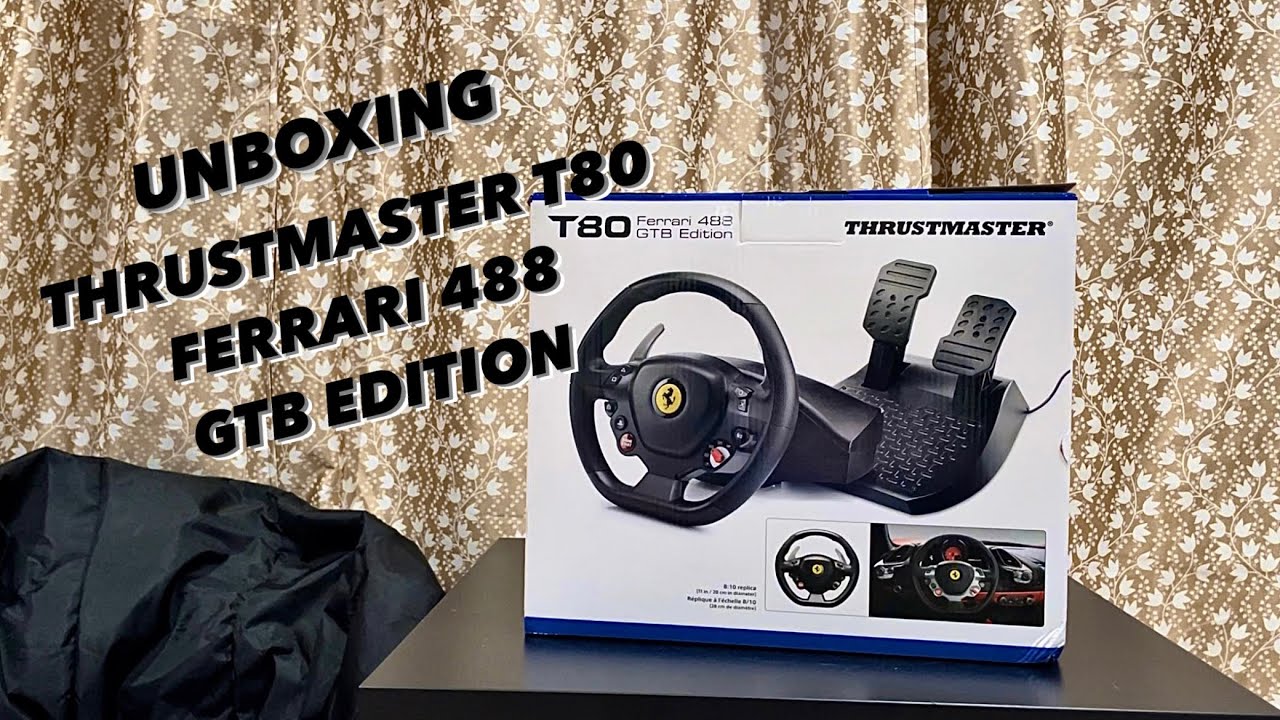 Thrustmaster T80 Ferrari 488 GTB Edition, Unboxing, Steering Wheel &  Pedals