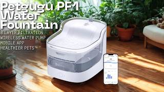 PETGUGU 2L Water Fountain Review (2025): App Control, 8-Layer Filter, Ultra-Quiet Wireless Pump!