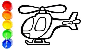 Teken een helikopter met kleuren en cirkels + Baby Shark-liedje | Leer kleuren voor kinderen | Yu...