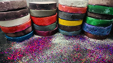 Variety Texture Round Dyed Chalk Crush | Oddly Satisfying ASMR Chalk Video 