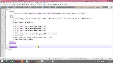 how to move an html element into other element using jquery