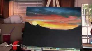 How To Oil Paint Evening Palms Fast Motion HD