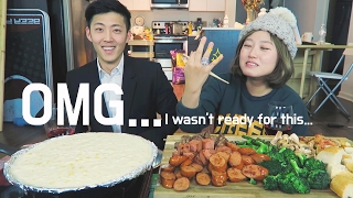 [Corn Mozzarella Cheese Fondue] Valentine's Day Mukbang!