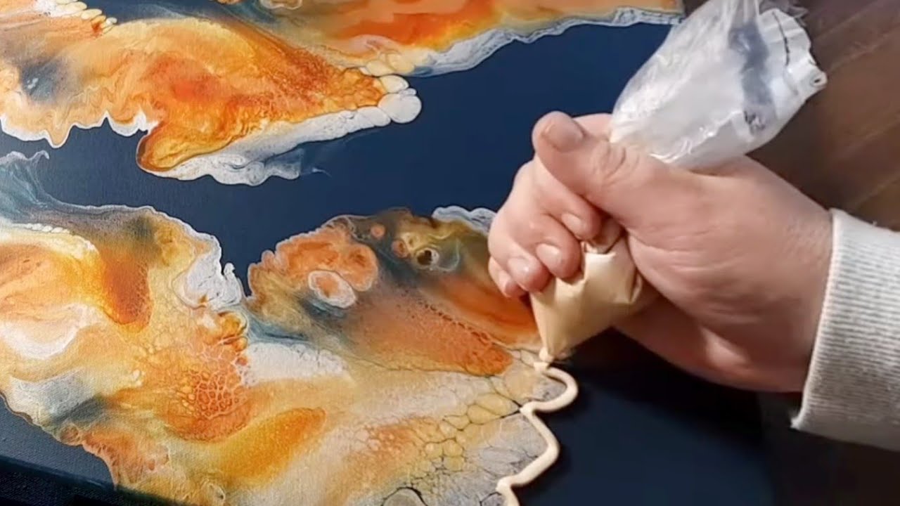 How to enhance an Acrylic Painting - Piping Acrylic