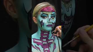 Zombie Face Paint | BEST Halloween Face Paint Designs #shorts #facepaint