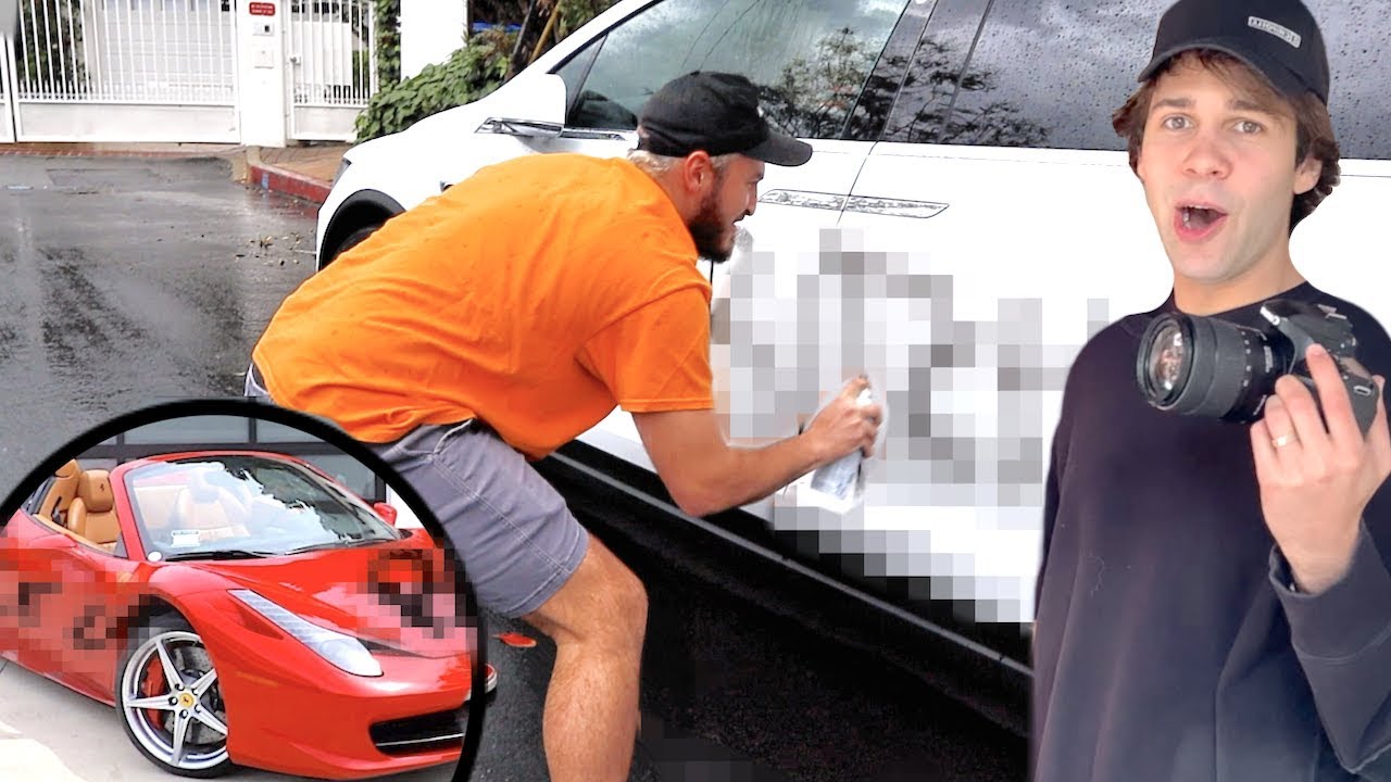 SPRAY PAINTING HIS FERRARI AND TESLA!! YouTube