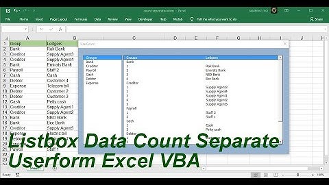 Listbox Data Count Separate Userform Excel VBA