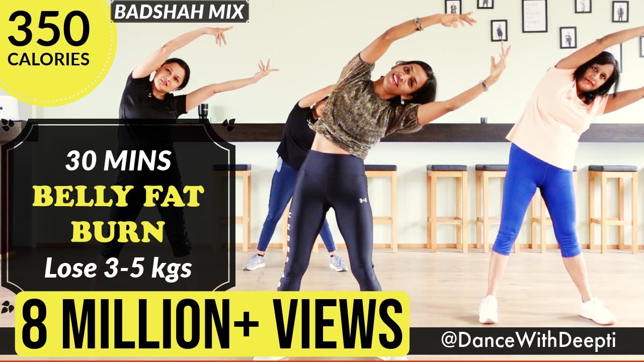 30mins Daily BELLY FAT BURN Workout  Easy Exercise to Lose weight 3 5kgs  dancewithdeepti