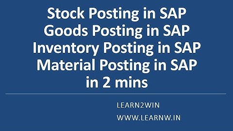 Stock Posting sap | inventory posting sap | goods posting | material posting sap | inventory update