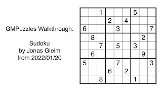 GMPuzzles - 2022/01/20 - Sudoku by Jonas Gleim