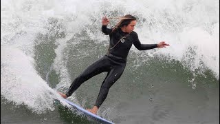 Filming surf from the Huntington Beach Pier