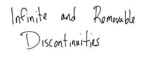 Infinite and removable discontinuities