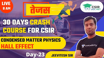 Hall Effect - Condensed Matter Physics for CSIR UGC NET 2021 by Jeevitesh Rajput