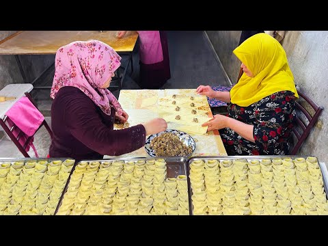 Homemade Fried Dumplings. Delicious Uzbek National Food - Street Food Vlog