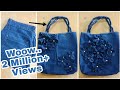 Convert Old Jeans Into A beautiful Handbag | DIY | Best Out Of Waste
