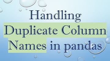 Handling Duplicate Column Names in pandas