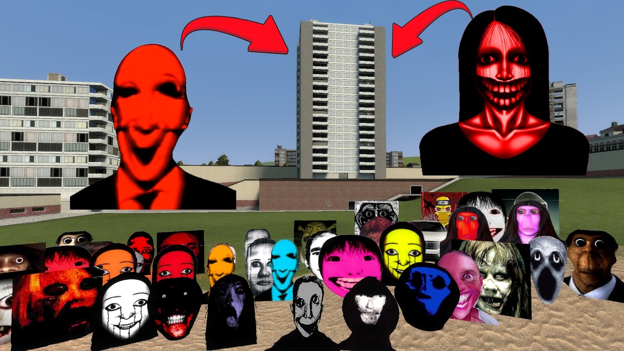 Too Much Kuchisakke Nextbots, Juandale , Obunga and Nico Nextbots in the Contruct | Garry's Mod