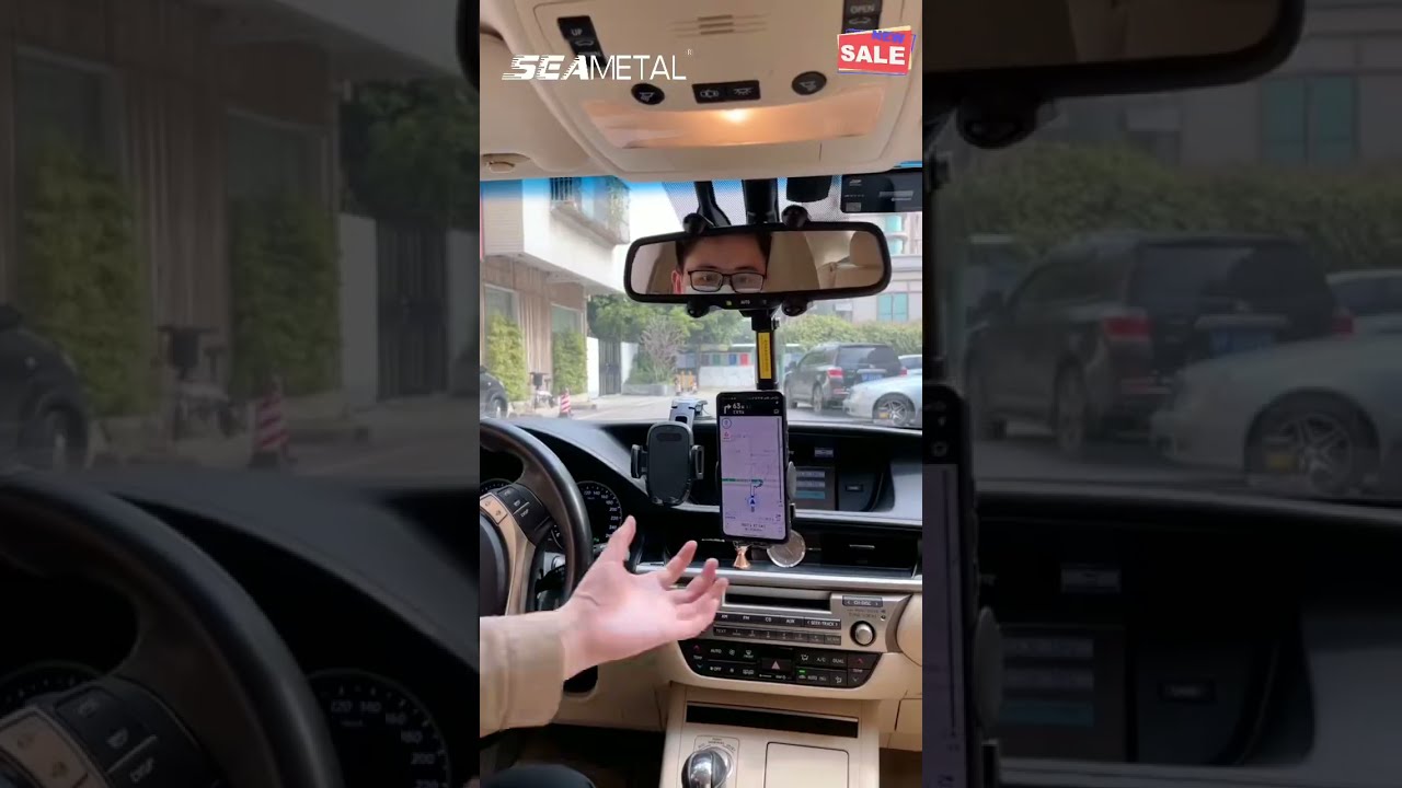 Car Phone Holder Rearview Mirror Stable Flexible 360° Rotatable Telescopic CellPhone Mount