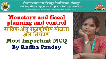 Monetary and fiscal planning and control (मौद्रिक और राजकोषीय योजना और नियंत्रण) Imp. MCQ M.Com.3rd