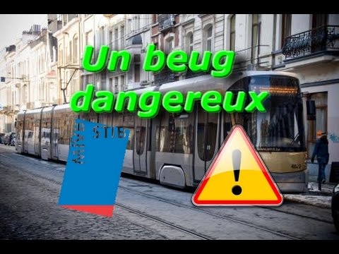 Un beug dangereux des portails du tram de la Stib à Lemmonier