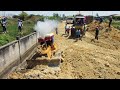 Ep06successful100 recovery a dozer stuck landfill up process fill the soil with small dump truck