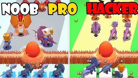 NOOB vs PRO vs HACKER - Dino Merge Wars | Gameplay Walkthrough (Android,iOS)