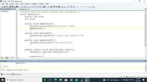 Object Oriented Programming in Java: Static and non static methods and variables