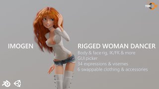 Imogen Rigged Female Dancer for Blender and Unity - For Sale