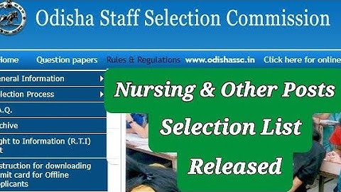 OSSC Staff Nurse,Pharmacist and Other Post select List Released....Click the Link to join👇