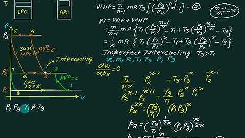 04 Multistage compressor part 1| optimum work required for perfect and imperfect inter-cooling