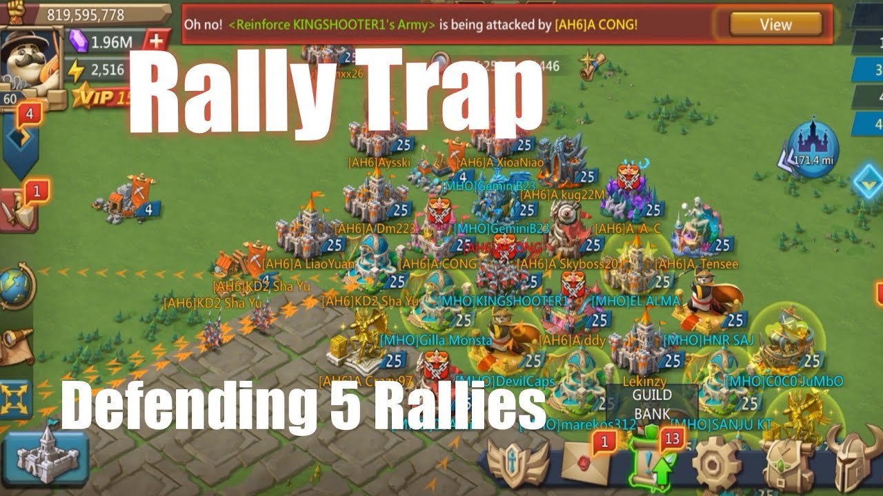 LORDS MOBILE - 24M TROOPS RALLY TRAP DEFENDING 5 RALLIES || RALLY TRAP ...